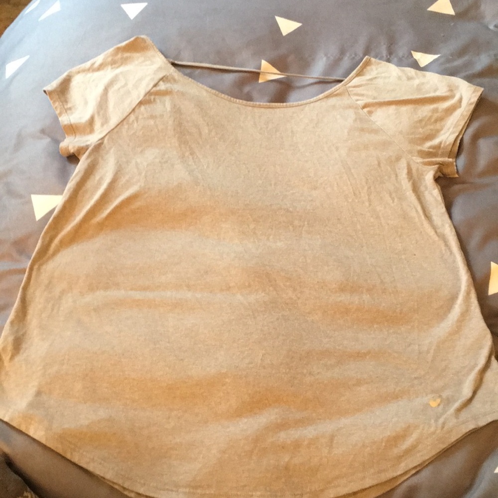 Grey open back shirt